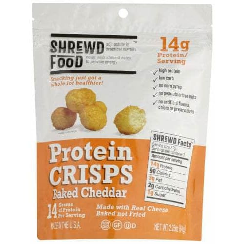 SHREWD FOOD SHREWD FOOD Protein Crisps Baked Cheddar, 2.25 oz