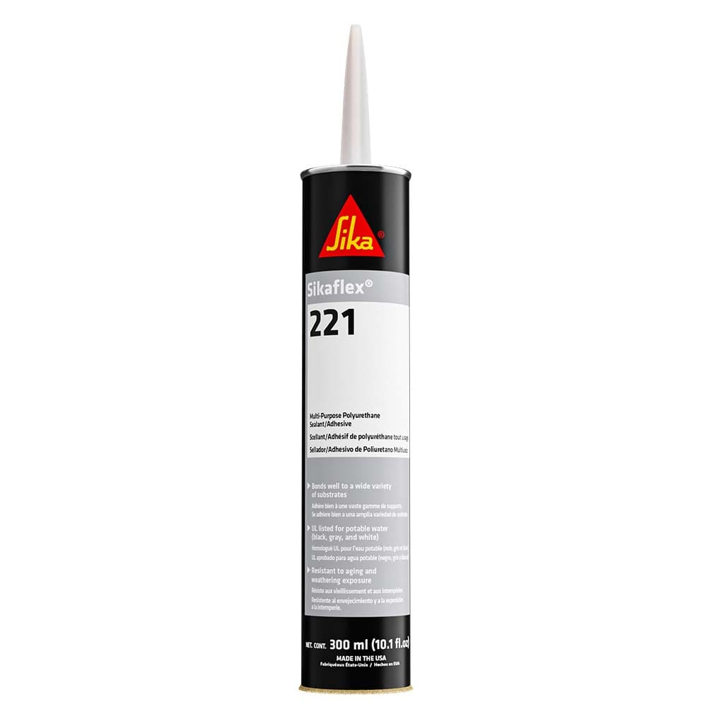 Sika Sikaflex® 221 Multi-Purpose Polyurethane Sealant/ Adhesive - 10.3oz(300ml) Cartridge - Aluminum Gray (Pack of 2) - Boat Outfitting |