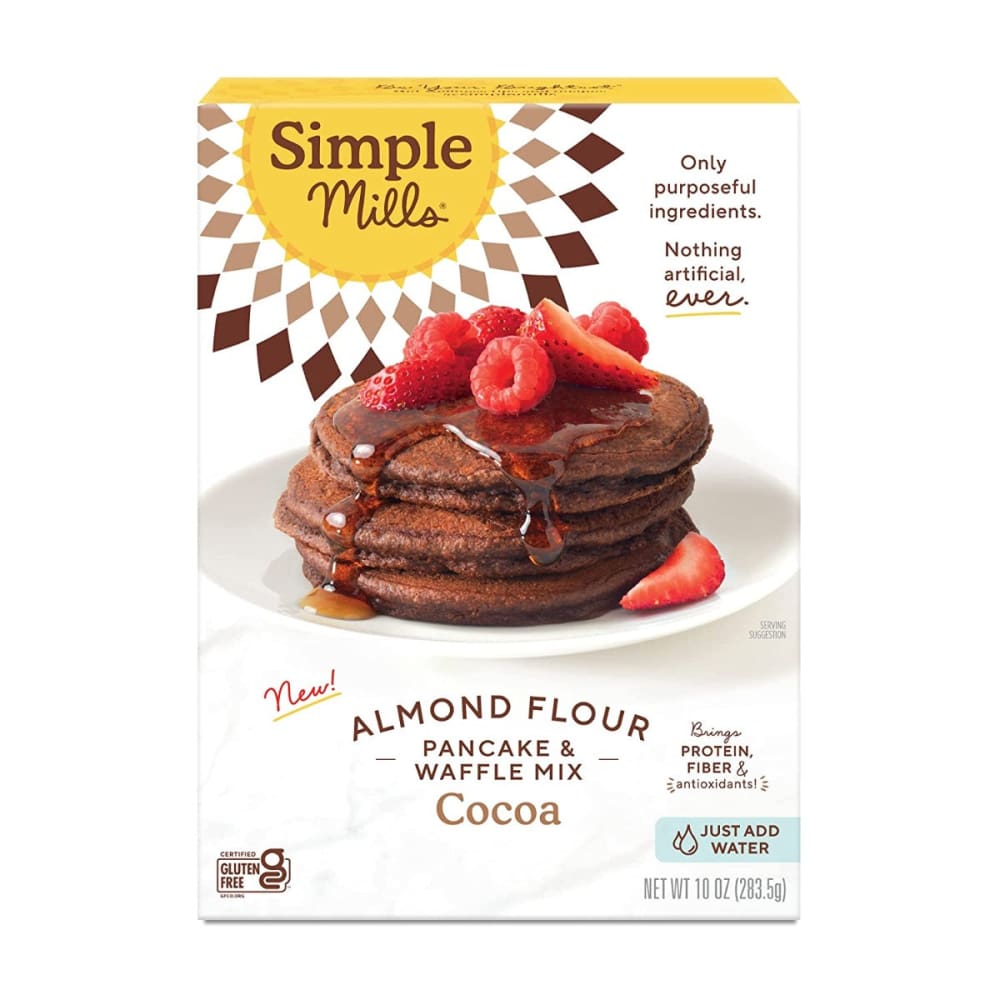 SIMPLE MILLS: Cocoa Almond Flour Pancake Waffle Mix 10 oz (Pack of 3) - SIMPLE MILLS
