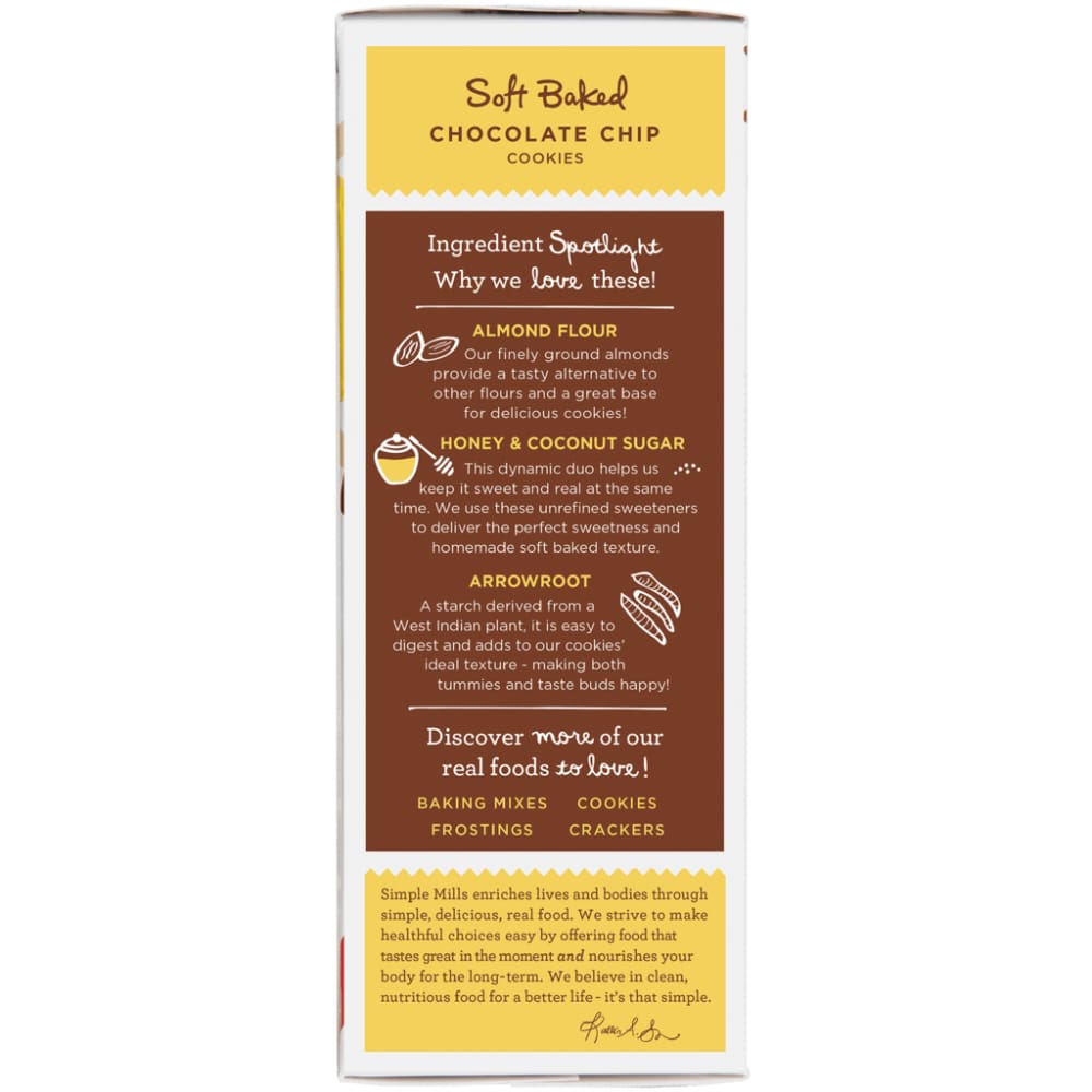 Simple Mills Simple Mills Soft Baked Chocolate Chip Cookies, 6.2 oz