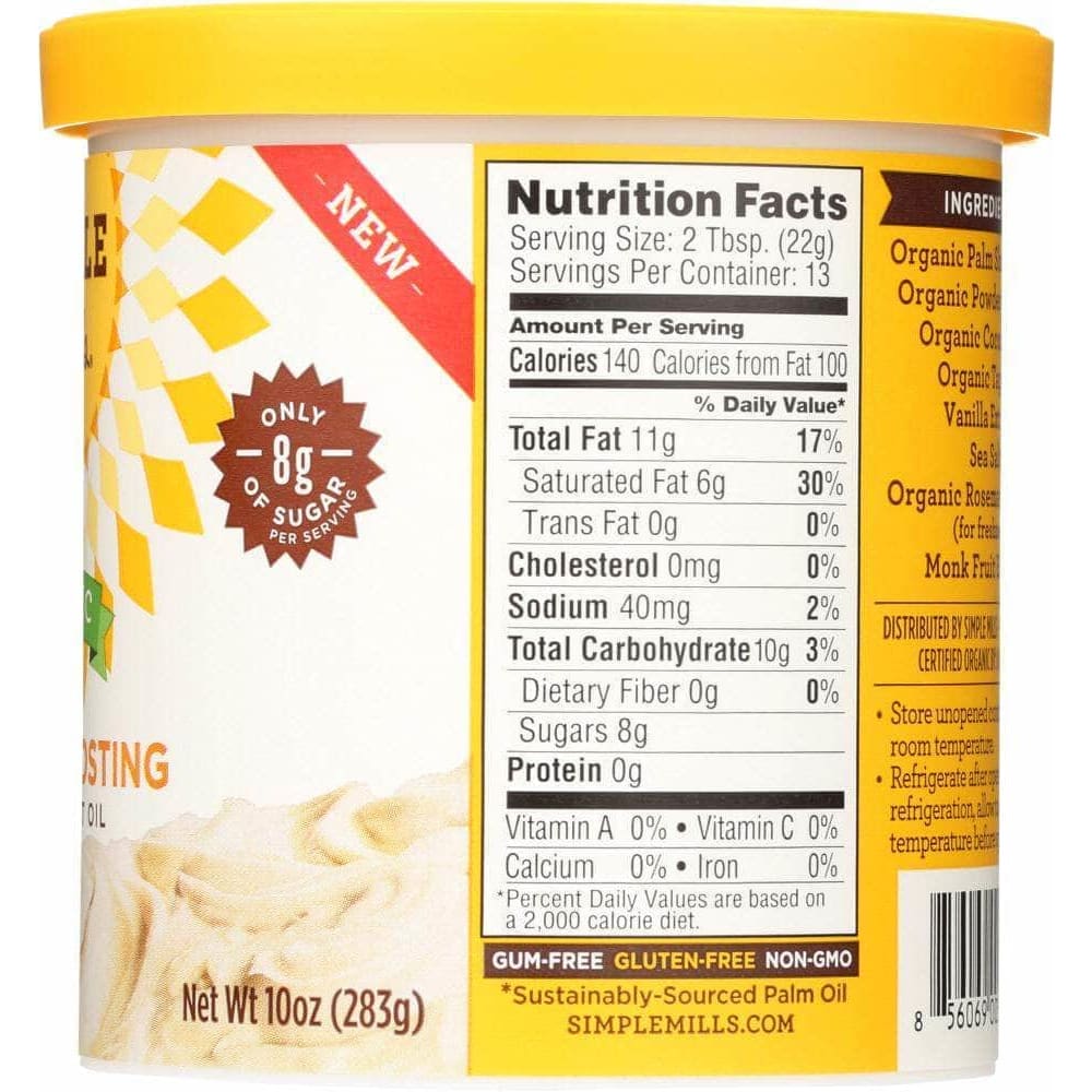 Simple Mills Simple Mills Vanilla Frosting, 10 oz