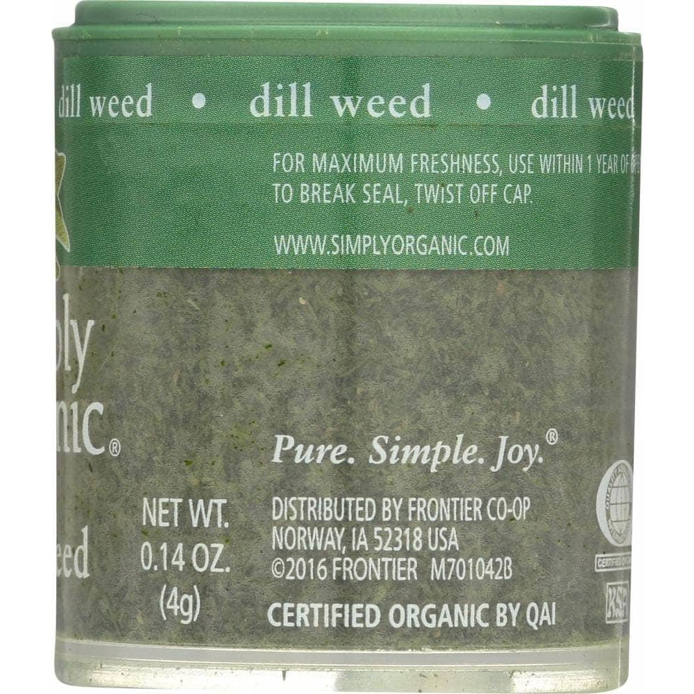 Simply Organic Simply Organic Mini Dill Weed, .14 oz