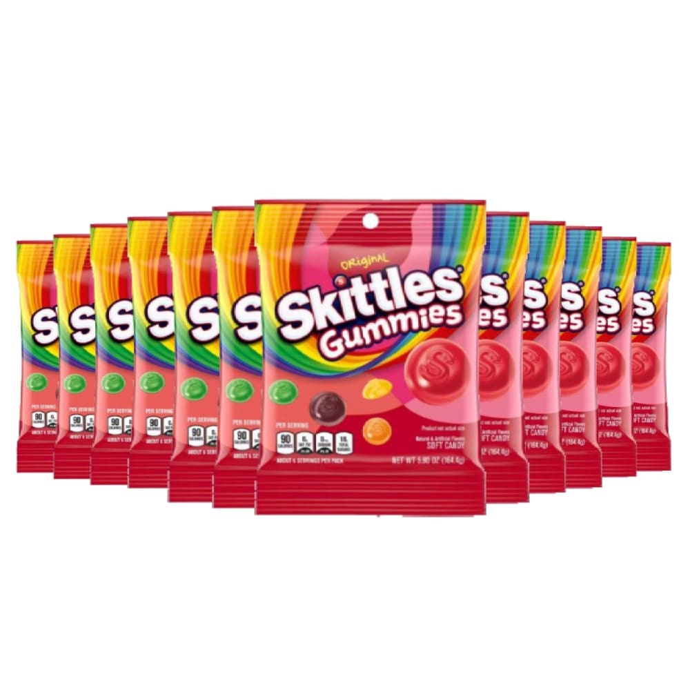 Skittles Original Gummies Peg - 5.8oz - 12 Pack (BB 09/23) - Jellybeans - Skittles