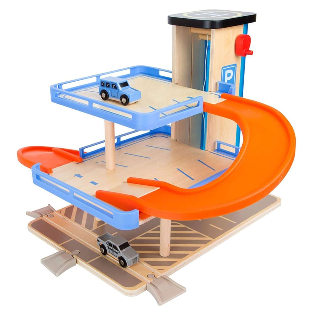 Small Foot Wooden Toys Multi-Level Parking Garage Complete Playset - Home/Toys/Indoor Play/Kids’ Learning Toys/ - Unbranded