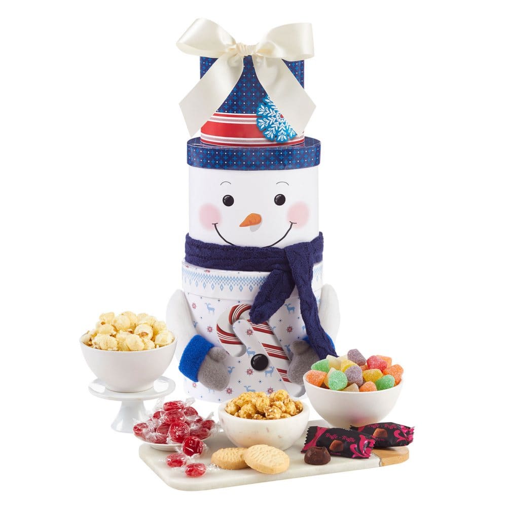 Snowman Holiday Cheer Treat Tower 24.09 oz. - Gift Towers - ShelHealth