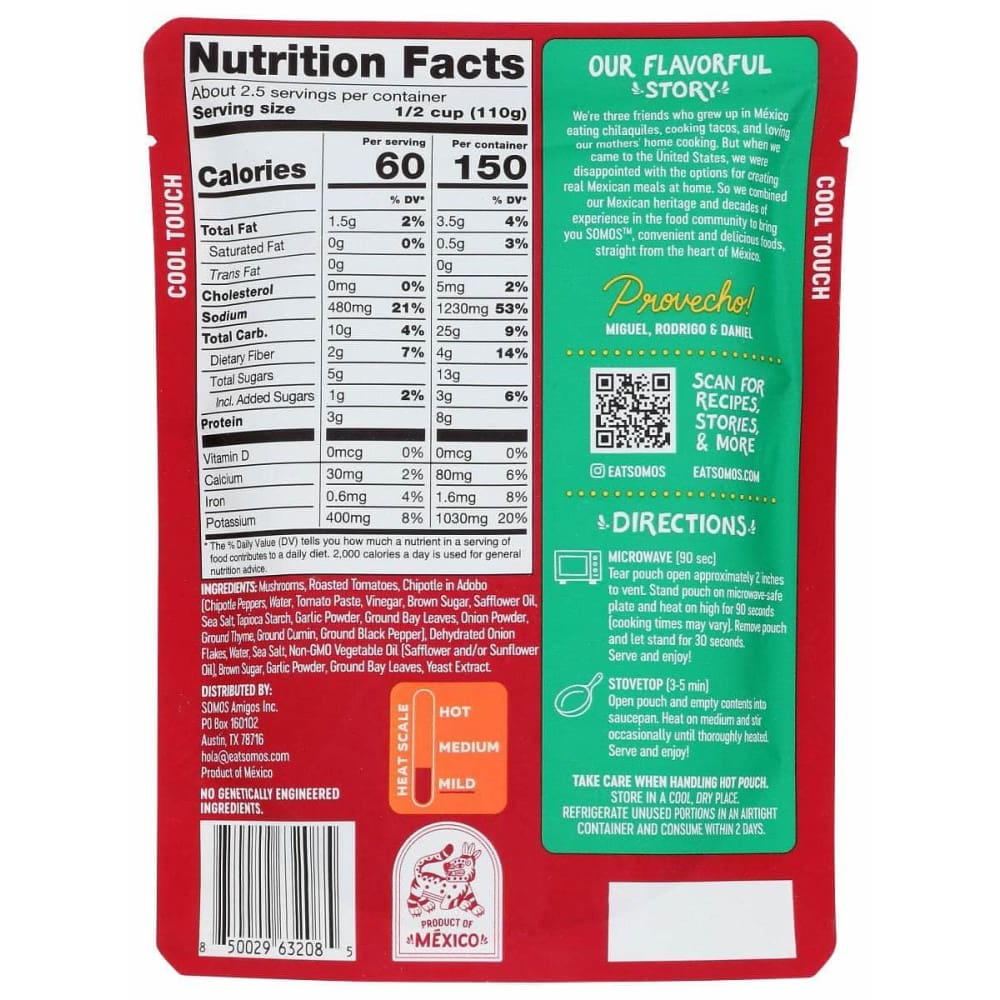 SOMOS Grocery > Pantry > Food SOMOS: Smoky Chipotle Mushrooms, 10 oz