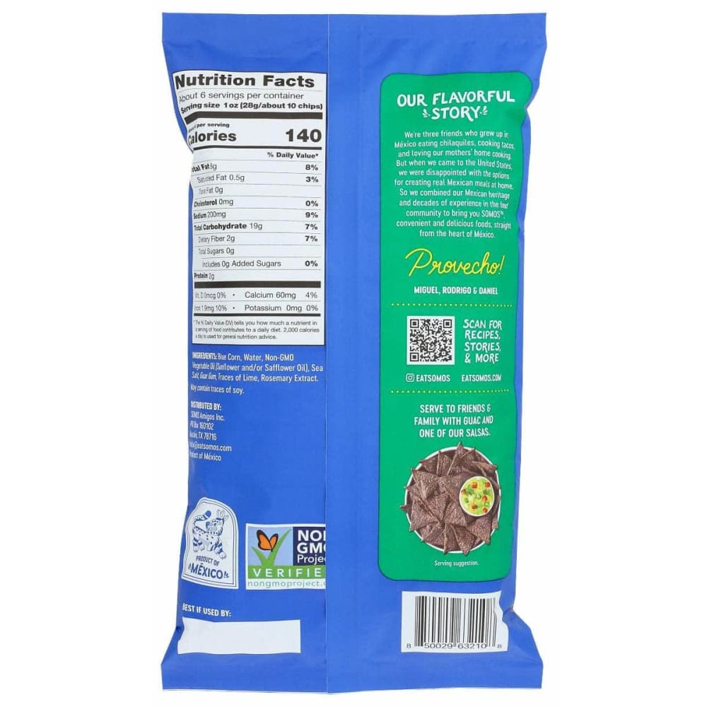 SOMOS Grocery > Snacks > Chips > Tortilla & Corn Chips SOMOS: Unusually Thick and Crunchy Blue Corn Tortilla Chips, 6 oz