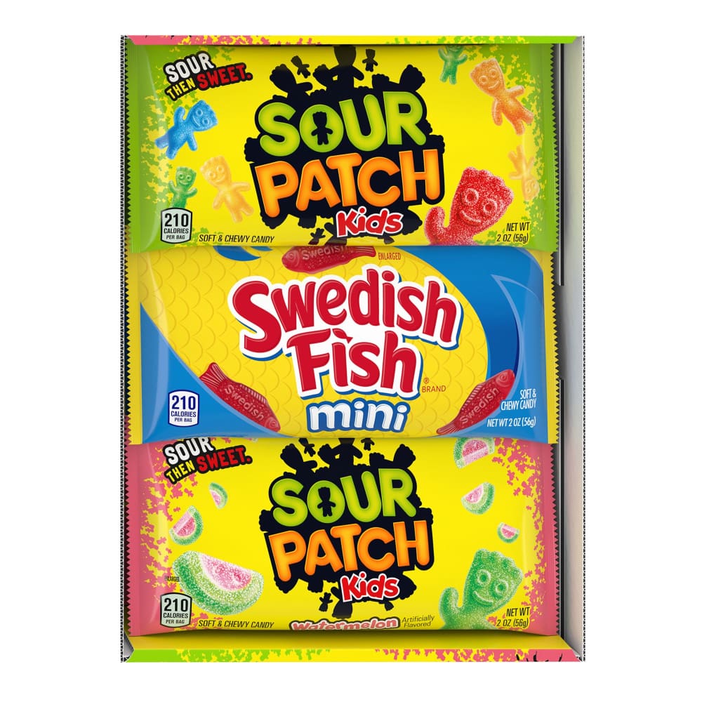 Sour Patch Kids & Swedish Fish Candy Variety Pack 24 pk. - Home/Seasonal/Halloween & Harvest/Halloween Candy & Snacks/ - Sour Patch Kids