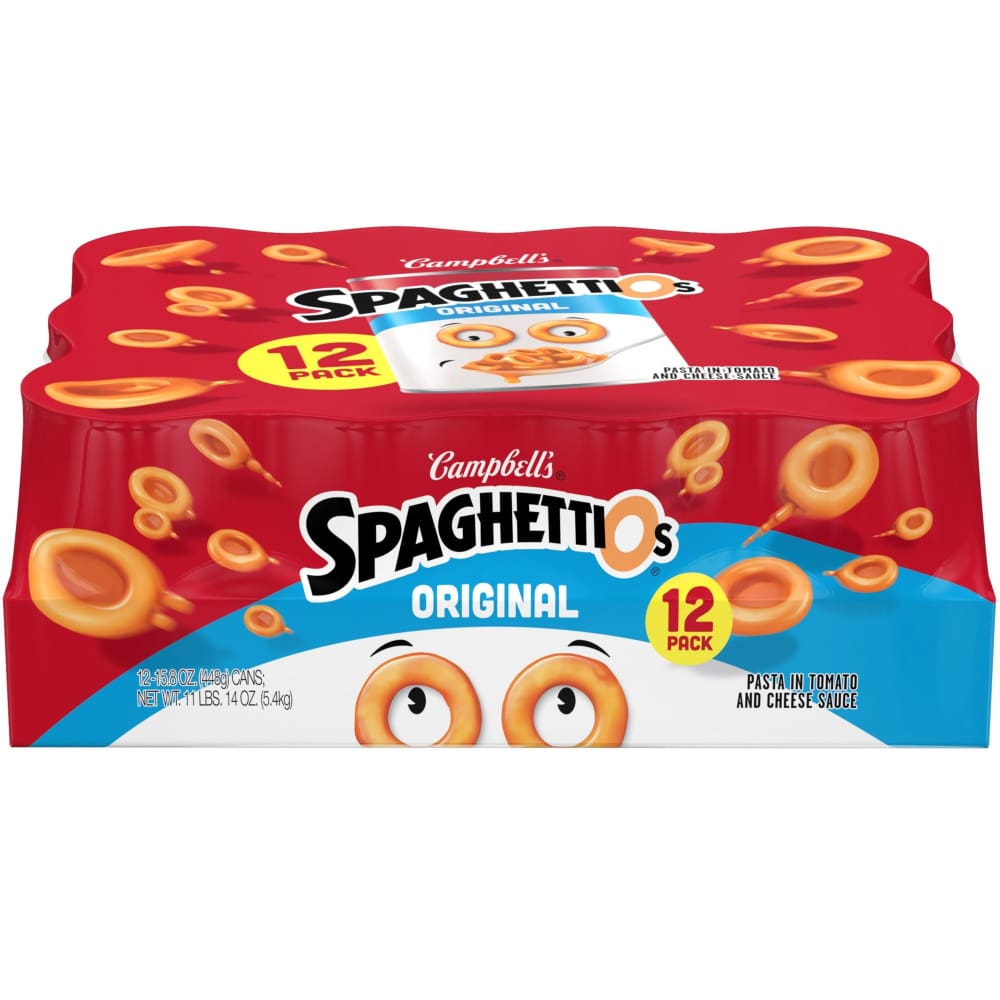 SpaghettiOs Original Canned Pasta 12 pk./15.8 oz. - Home/Grocery Household & Pet/Canned & Packaged Food/Canned & Jarred Food/Chilis Soups &