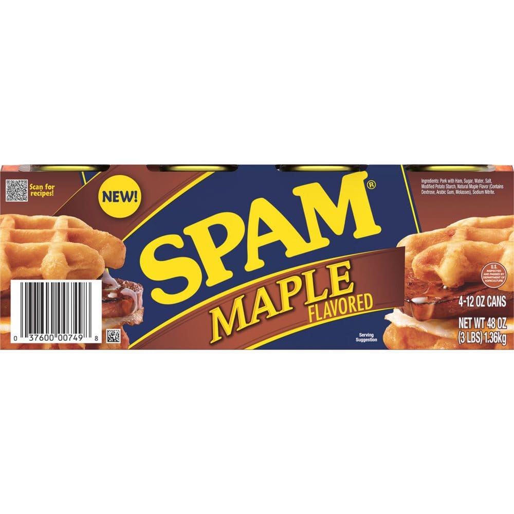 SPAM Maple (12 oz. 4 pk.) - Canned Meat Poultry & Seafood - ShelHealth