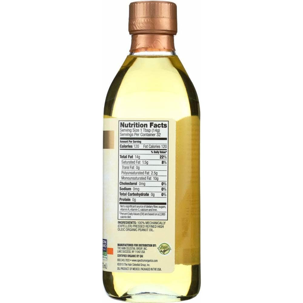 Spectrum Organic Products Spectrum Culinary Organic Peanut Oil Refined, 16 oz
