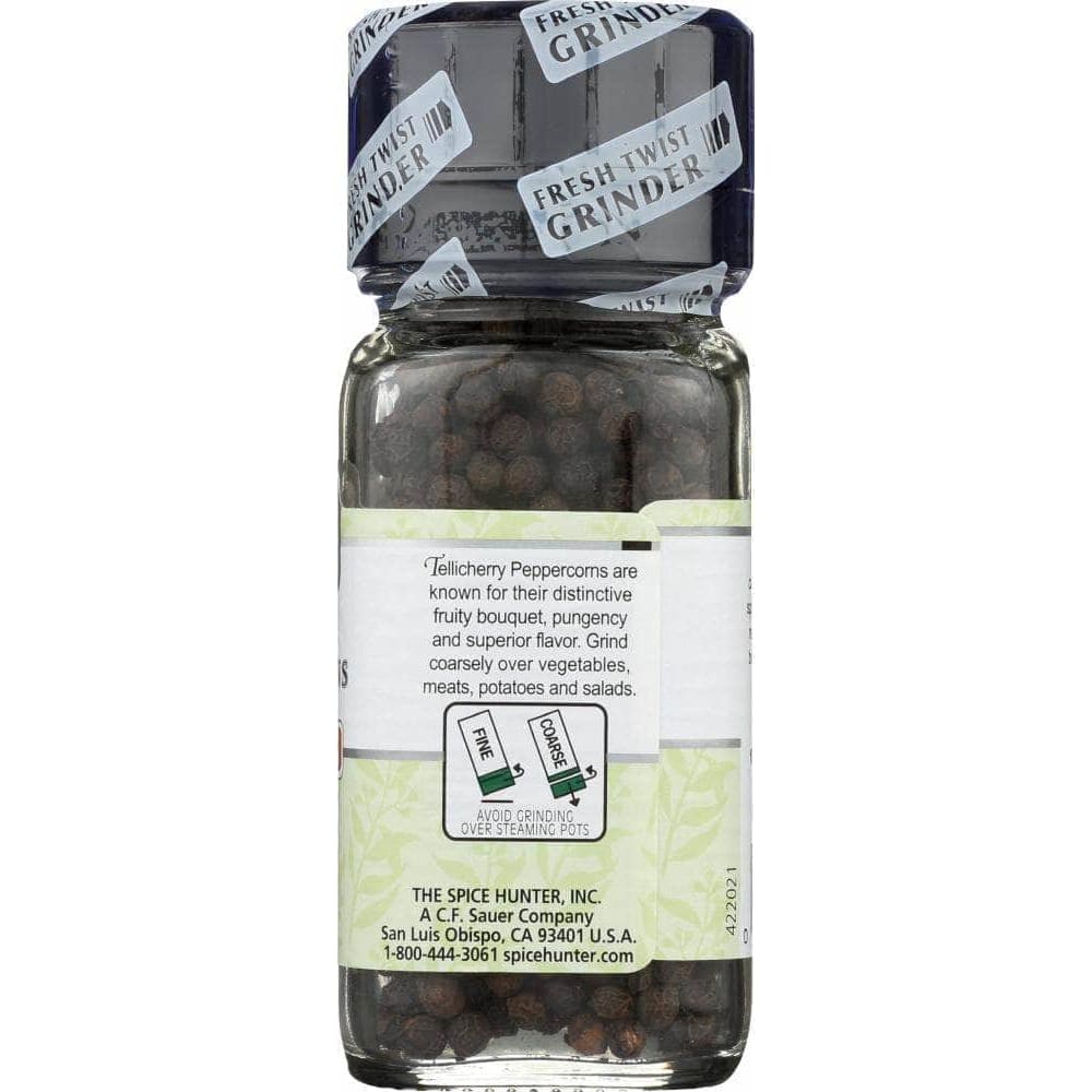The Spice Hunter Spice Hunter Tellicherry Peppercorns Grinder, 2.2 oz
