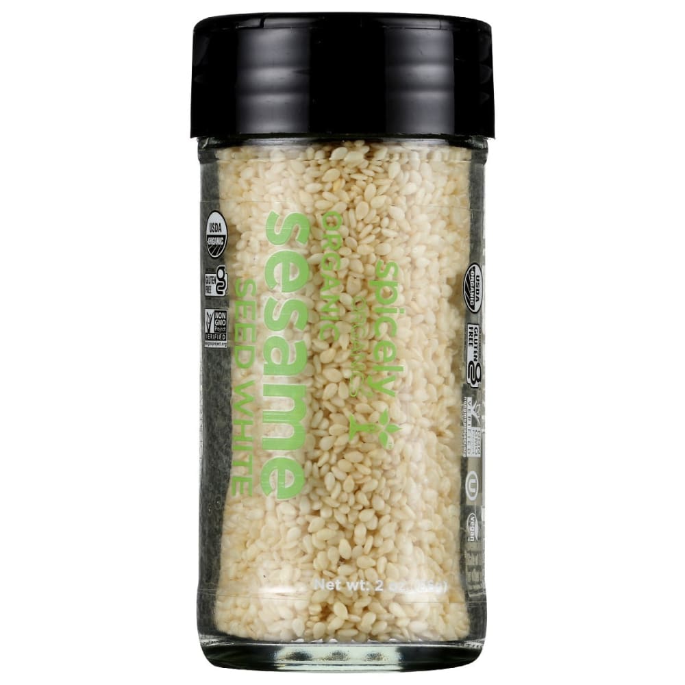 SPICELY ORGANICS: Spice Sesame Seed White Jar 2 oz (Pack of 4) - SPICELY ORGANICS