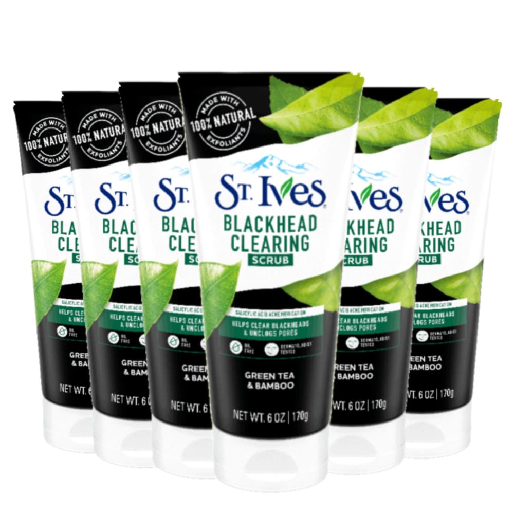 St. Ives Blackhead Clearing Green Tea Face Scrub - 6 Oz - 6 Pack - Body Lotions & Oils - St Ives