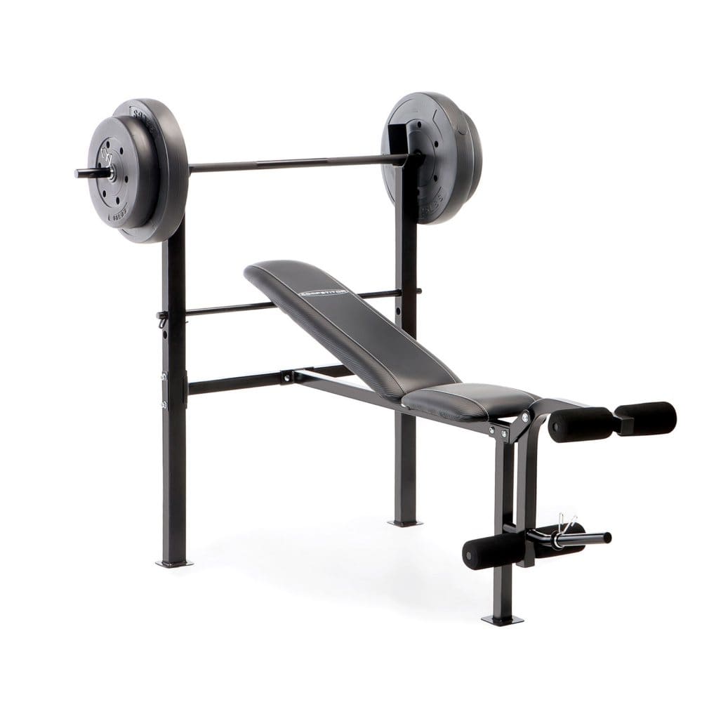 Standard Adjustable Bench with 80 lb. Weight Set - Fitness Equipment - Standard