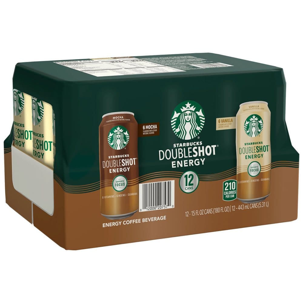 Starbucks Doubleshot Energy Mocha and Vanilla Variety Pack (15 oz. 12 pk.) - PepsiCo Gameday Essentials - ShelHealth