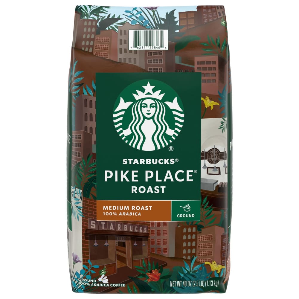 Starbucks Pike Place Roast Medium Roast Ground Coffee 40 oz. - Home/Grocery Household & Pet/Coffee Tea & Creamer/Coffee/ - Starbucks