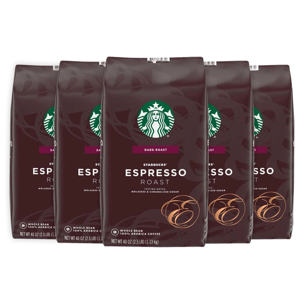 Starbucks Whole Bean Coffee Expresso Roast Dark Wholesale - 5 Pack (200 Oz) - Whole Bean Coffee - Starbucks