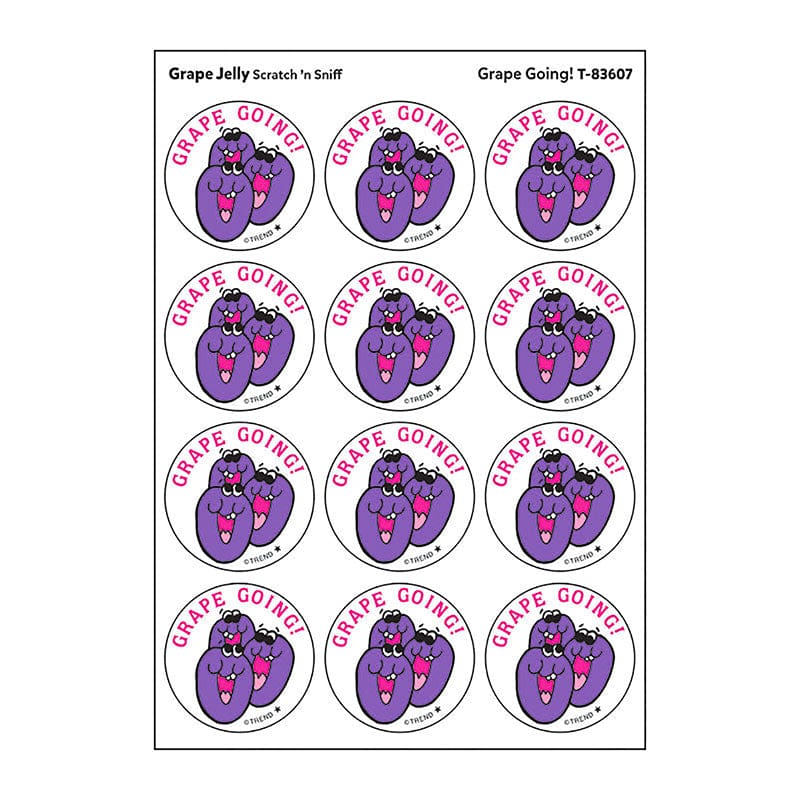 Stickers 24Ct Grape Going Grape Jelly Scent (Pack of 12) - Stickers - Trend Enterprises Inc.