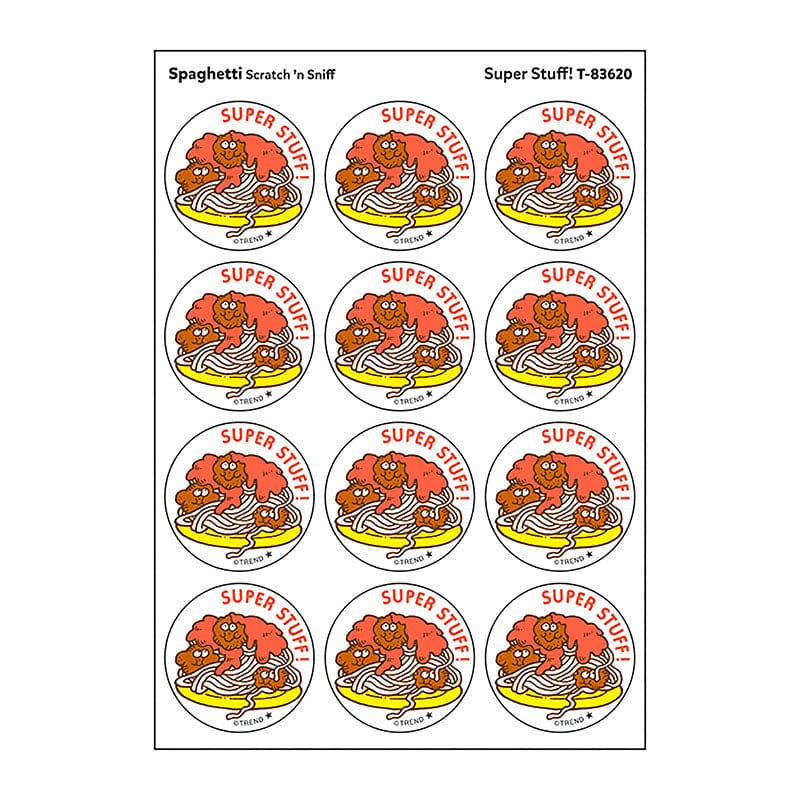 Stickers 24Ct Super Stuff Spaghetti Scent (Pack of 12) - Stickers - Trend Enterprises Inc.