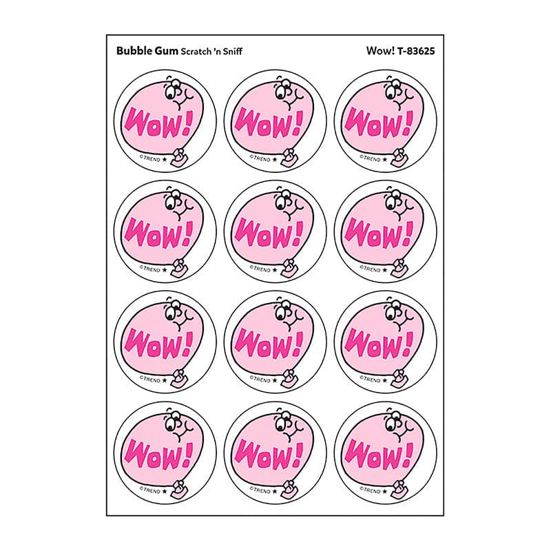 Stickers 24Ct Wow Bubble Gum (Pack of 12) - Stickers - Trend Enterprises Inc.