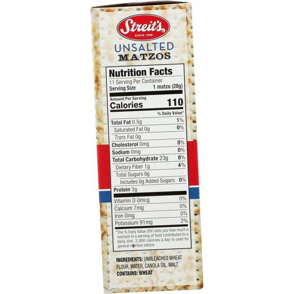 Streits Streits Unsalted Matzo, 11 oz