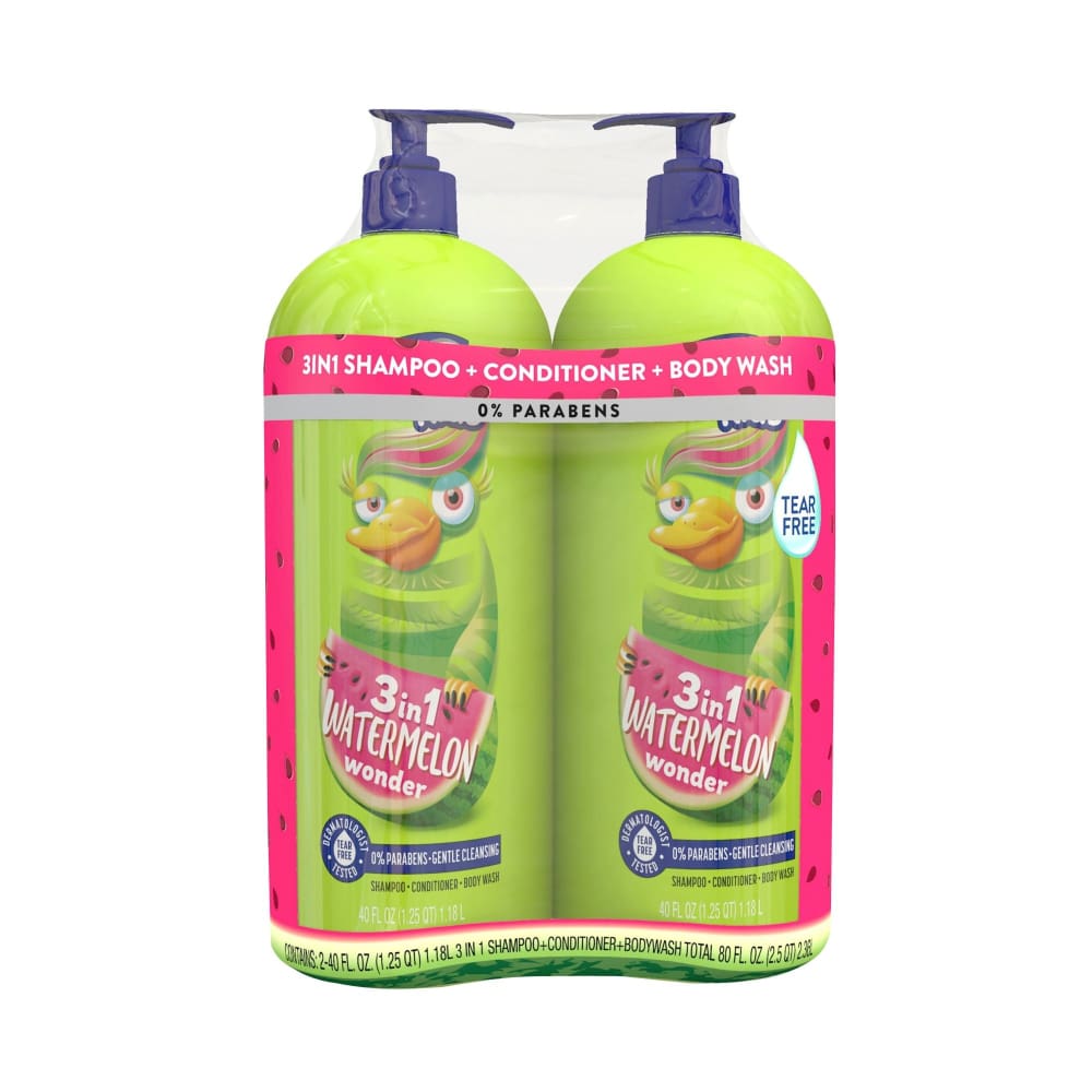 Suave Kids 3-in-1 Tear-Free Shampoo Conditioner Body Wash - Watermelon Wonder 2 pk./40 oz. - Home/Health & Beauty/Hair Care/Shampoo/ - Suave