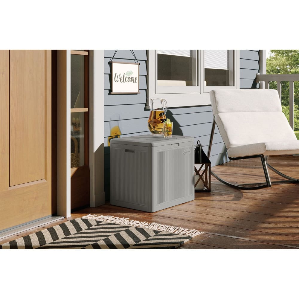 Suncast 22 Gal. Small Reeded Deck Box - Gray - Home/WOW Days Deals/WOW Days Outdoor Deals/ - Unbranded