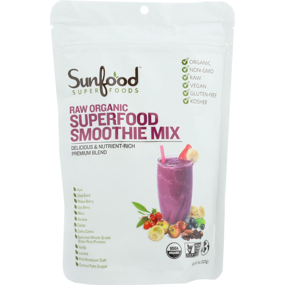 SUNFOOD SUPERFOODS: Organic Superfood Smoothie Mix 8 oz - Vitamins & Supplements > Protein Supplements & Meal Replacements - SUNFOOD