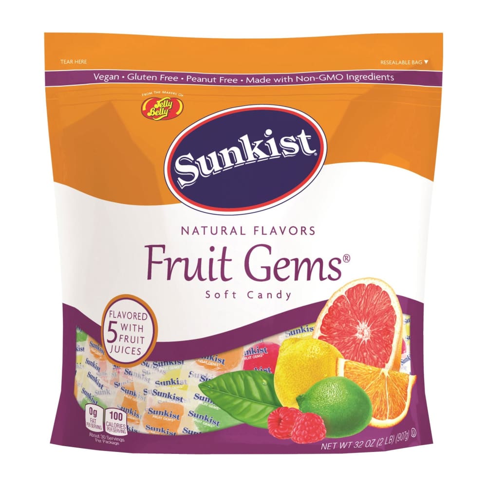 Sunkist Fruit Gems Assorted Soft Candy 2 lbs. - Sunkist