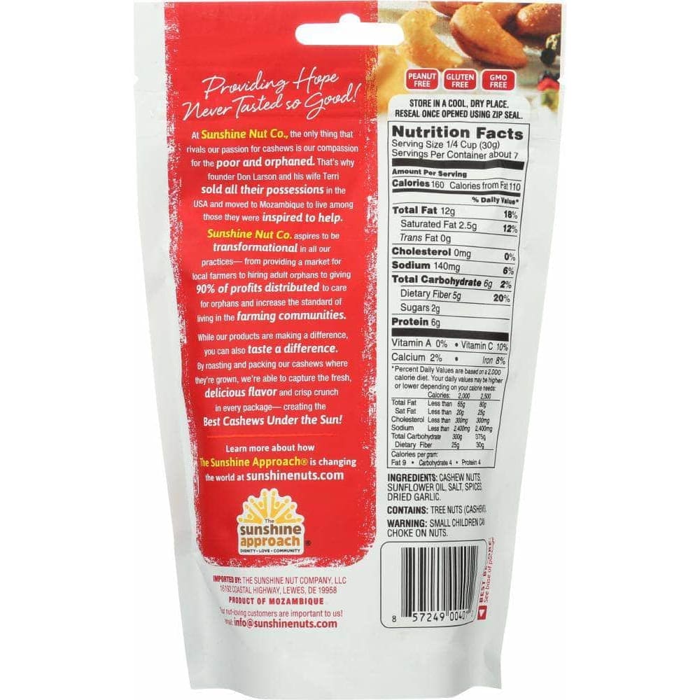 Sunshine Nut Co Sunshine Nut Company Cashews Roasted Spices, 7 oz
