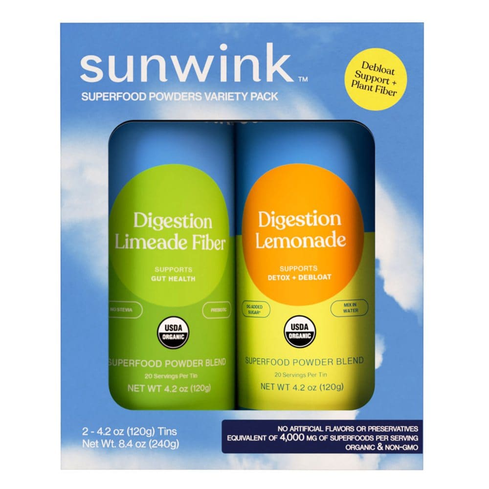 Sunwink Daily Debloat + Fiber Superfood Powder Duo (4.2 oz. 2 pk.) - New Health & Wellness - ShelHealth