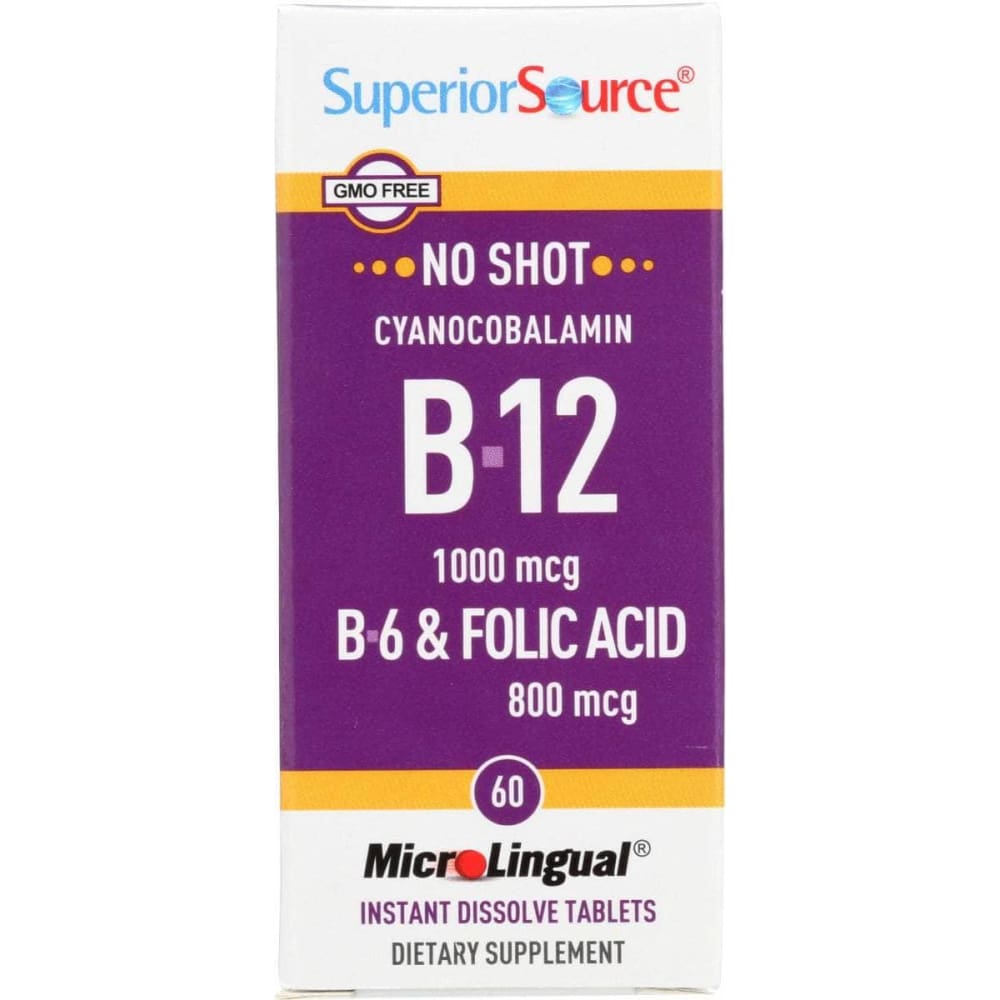 SUPERIOR SOURCE SUPERIOR SOURCE B12 1000Mcg B6 2Mg Folic, 60 tb