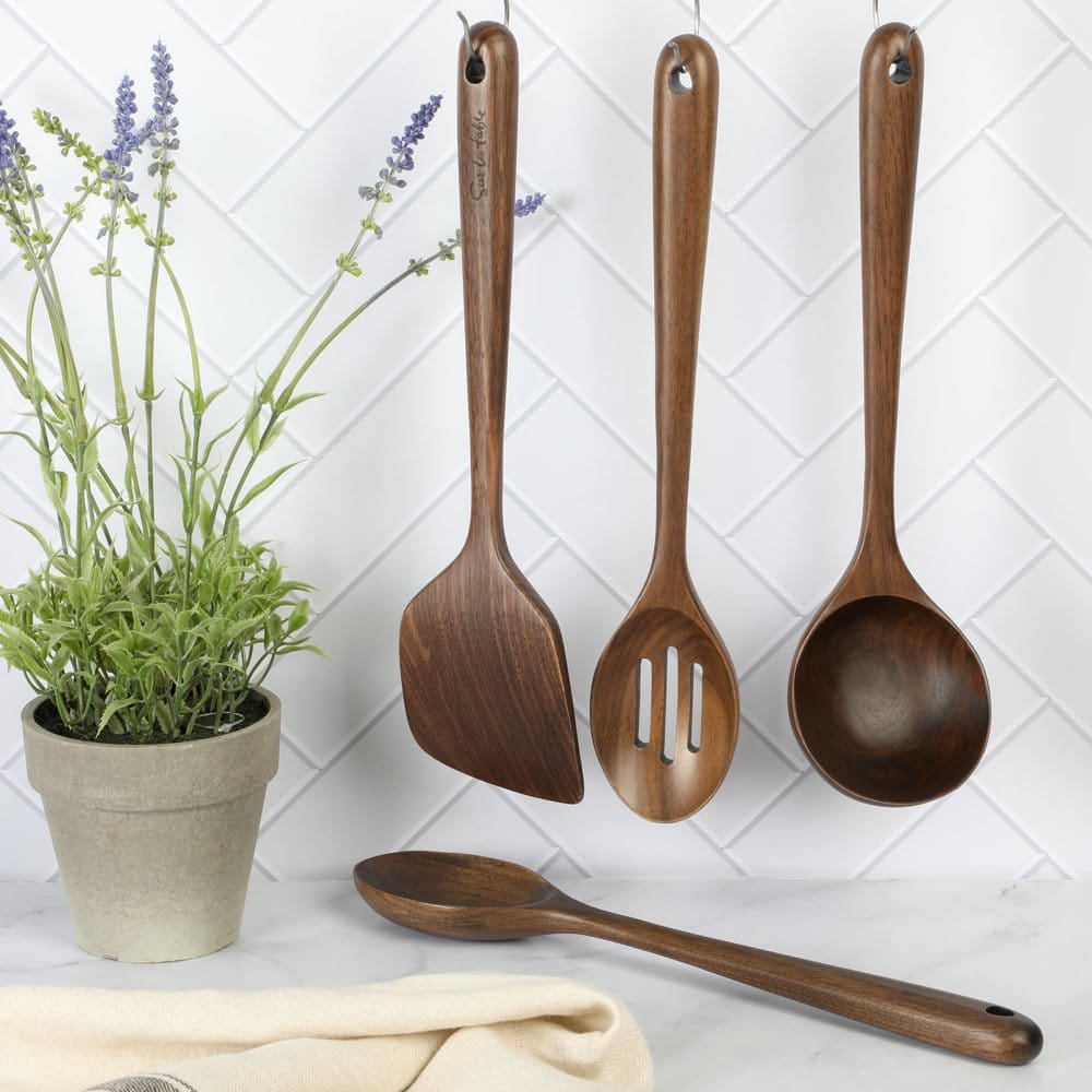 Sur La Table 4pc Walnut Utensil Set - Food Preparation - Sur