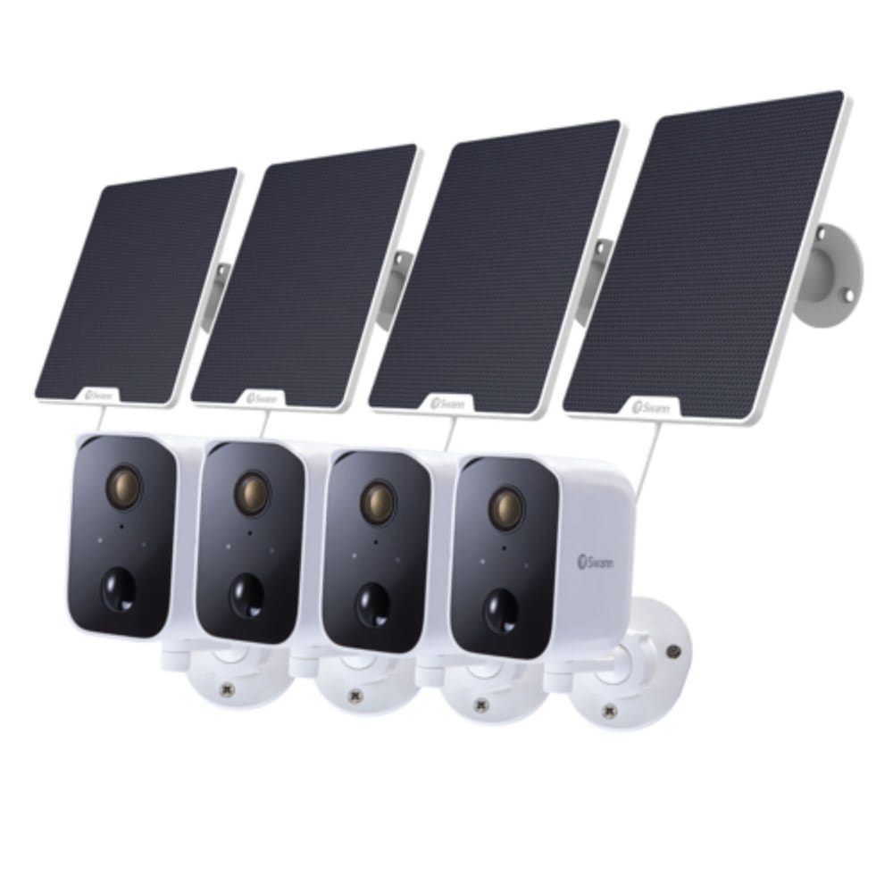 Swann Always Charged 1080P Wirefree Wi-Fi CoreCam 4-Pack Bundle with Solar Panels - Home Security Kits & Systems - Swann