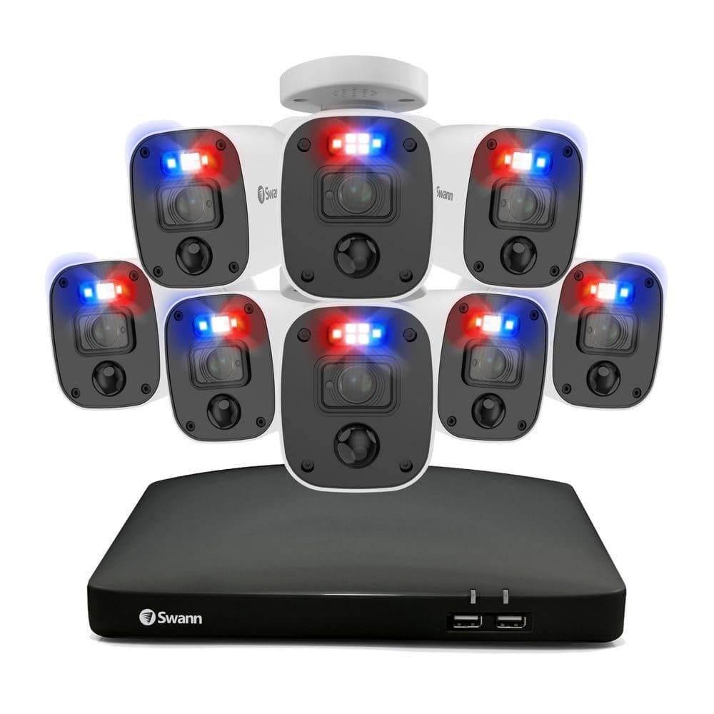 Swann Enforcer 8 Channel 4K DVR CCTV 8-Camera Wired Smart Security Surveillance System - Home Security Kits & Systems - Swann