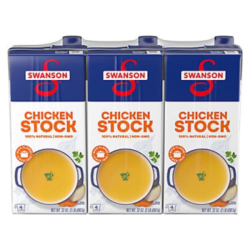 Swanson 100% Natural Chicken Stock 3 pk./32 oz. - Home/Grocery/Pantry/Soups Ramen & Broth/ - Swanson