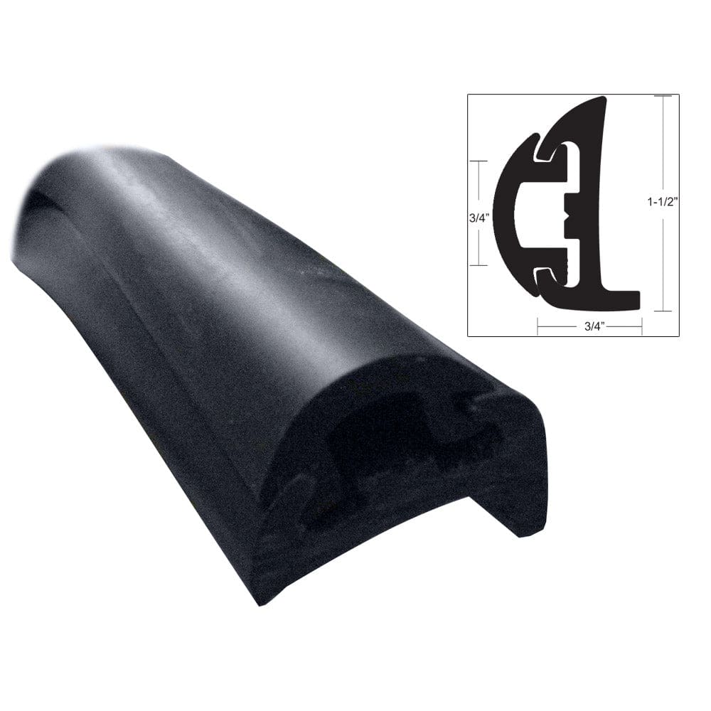 TACO Semi-Rigid Rub Rail Kit - Black w/ Black Insert - 50’ - Marine Hardware | Rub Rail - TACO Marine
