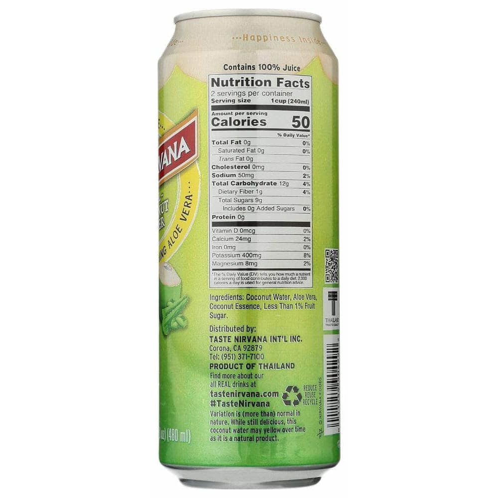 TASTE NIRVANA Taste Nirvana Real Coconut Water Tall Can, 16.2 Oz
