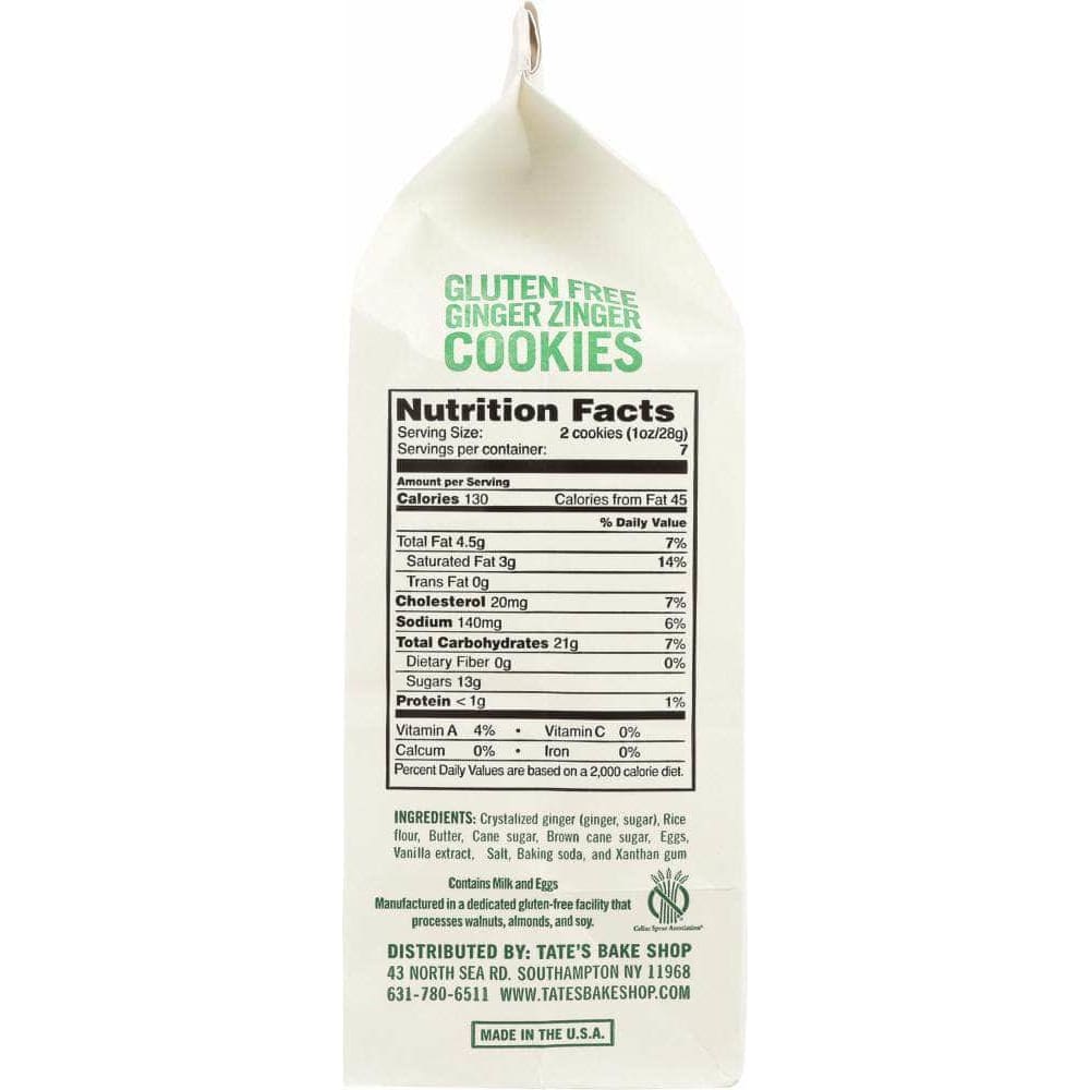 Tates Bake Shop Tate's Bake Shop Gluten Free Ginger Zinger Cookies, 7 oz