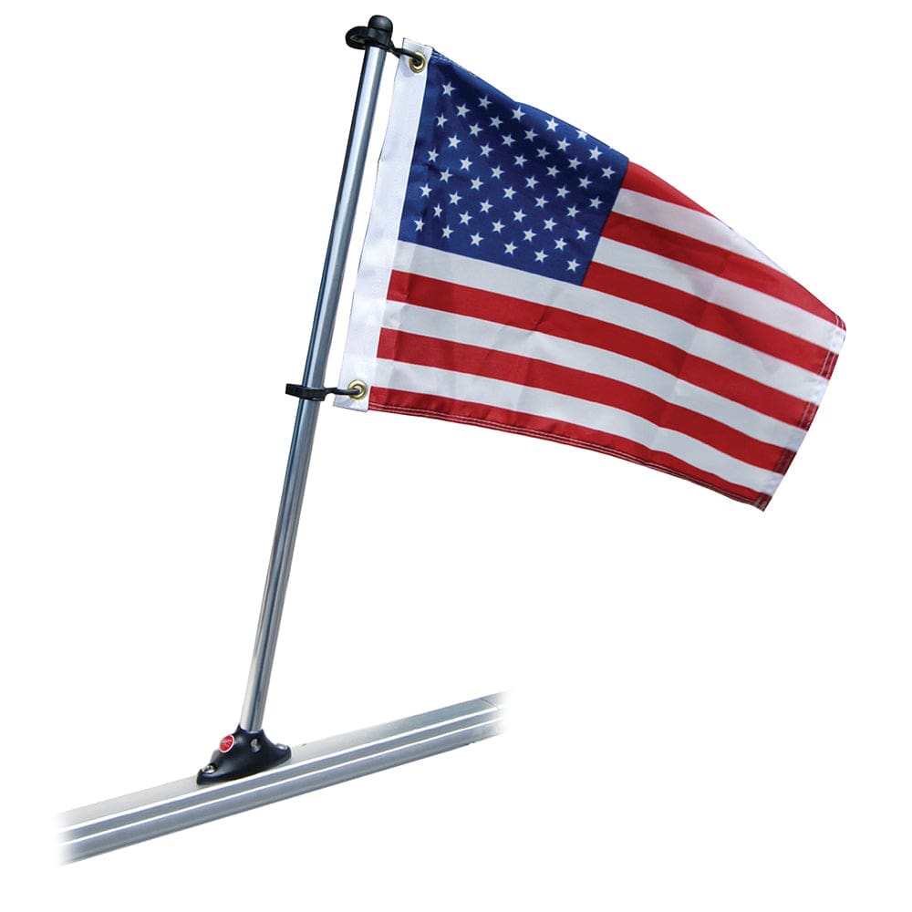 Taylor Made Pontoon 24 Flag Pole Mount & 12 x 18 US Flag - Boat Outfitting | Accessories - Taylor Made