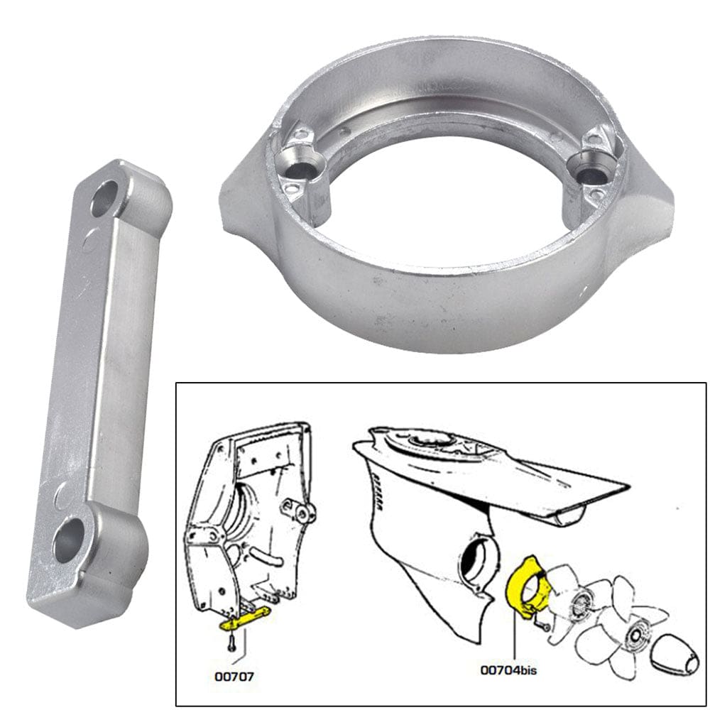 Tecnoseal Anode Kit w/ Hardware - Volvo Duo-Prop 280 - Aluminum - Boat Outfitting | Anodes - Tecnoseal