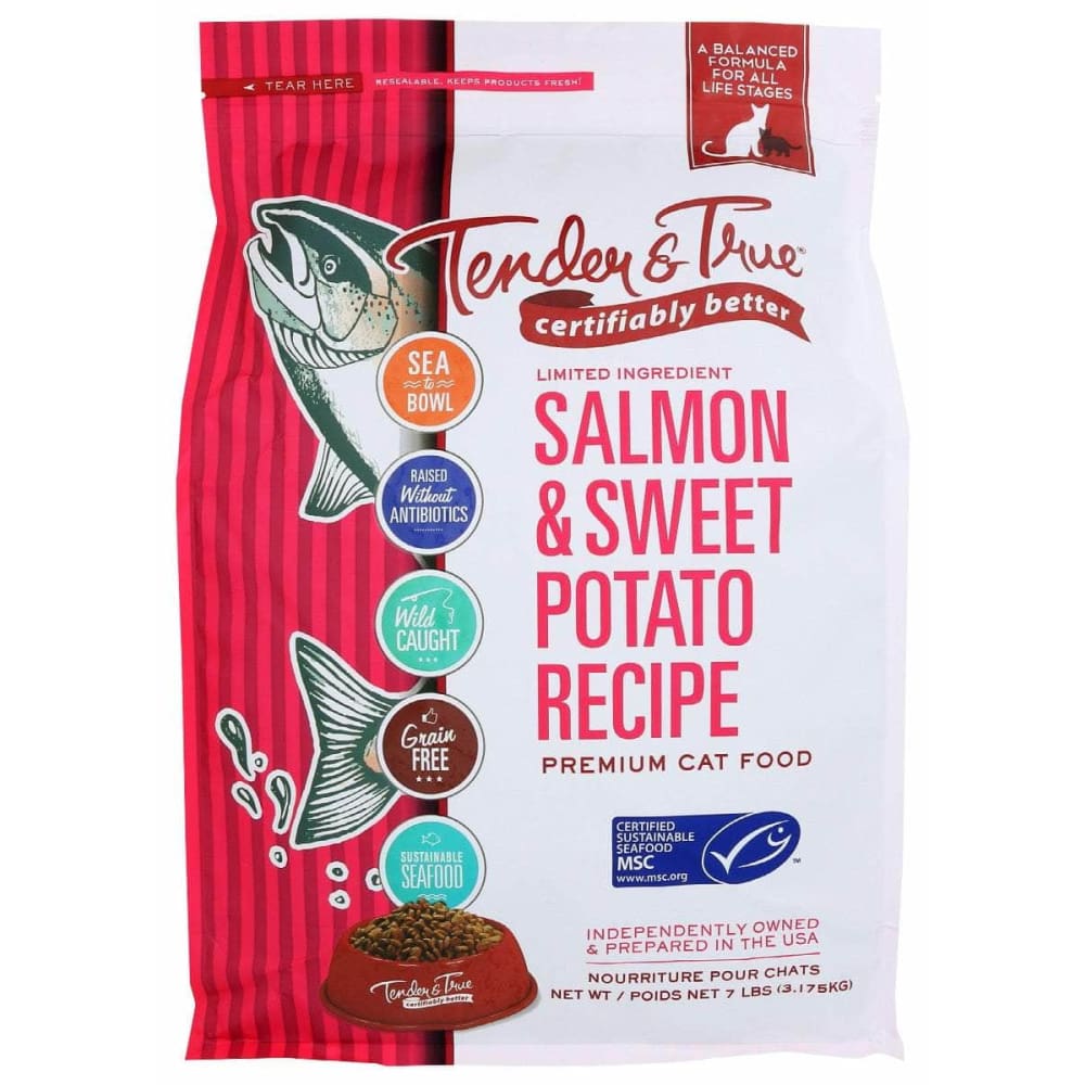 TENDER AND TRUE TENDER AND TRUE Kibble Cat Salmon Swt Pot, 7 lb