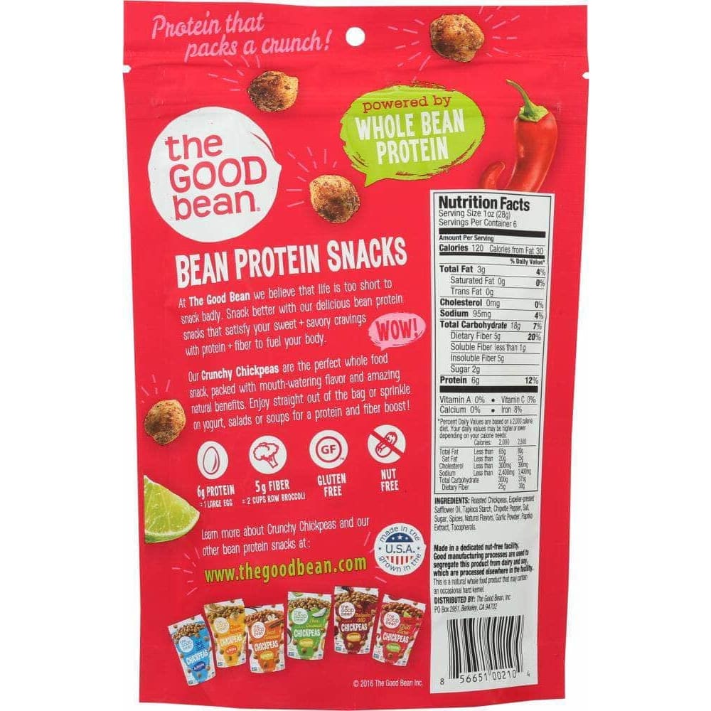The Good Bean The Good Bean Crispy Crunchy Chickpeas Smoky Chili And Lime, 6 oz