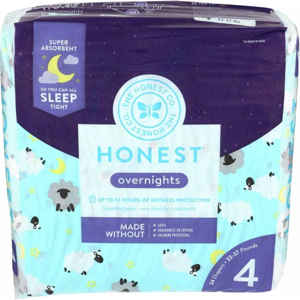 THE HONEST COMPANY Baby > Baby Diapers & Diaper Care THE HONEST COMPANY Sleepy Sheep Overnight Diapers Size 4, 24 pk