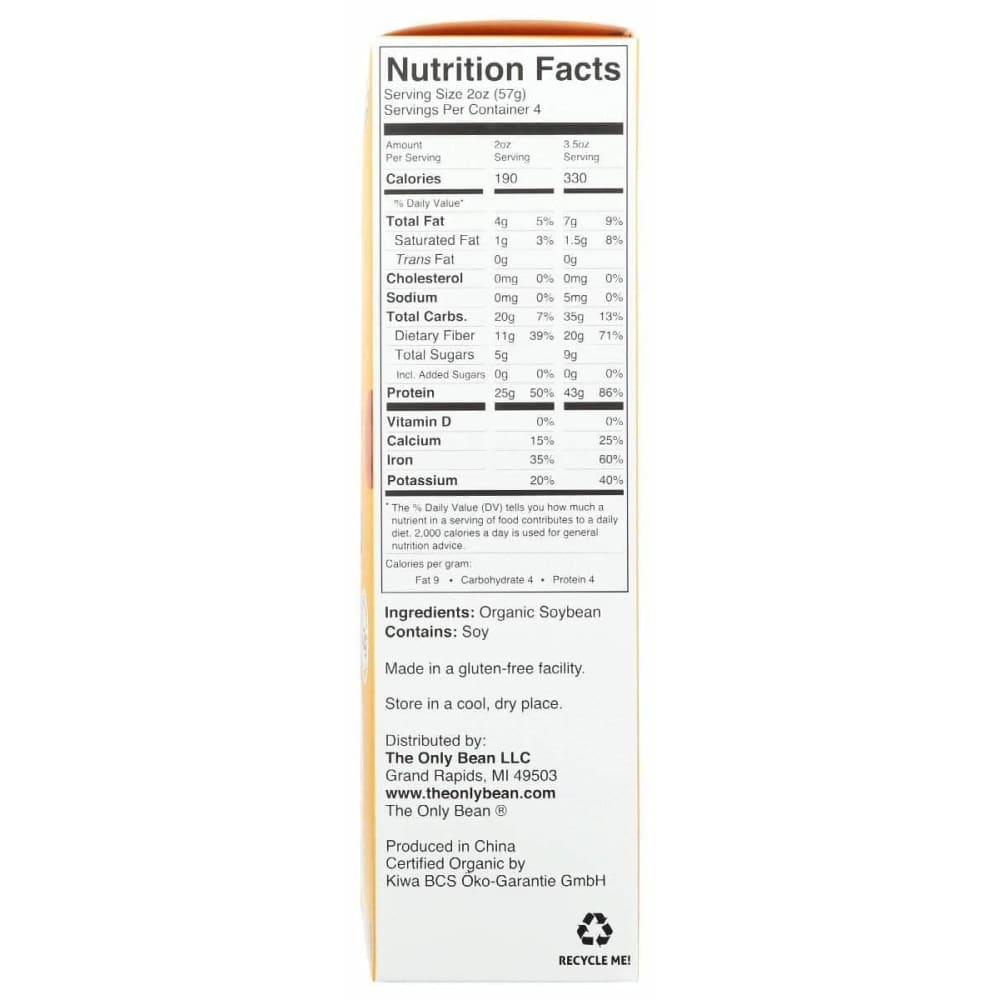 THE ONLY BEAN The Only Bean Pasta Soybean Spaghetti, 8 Oz