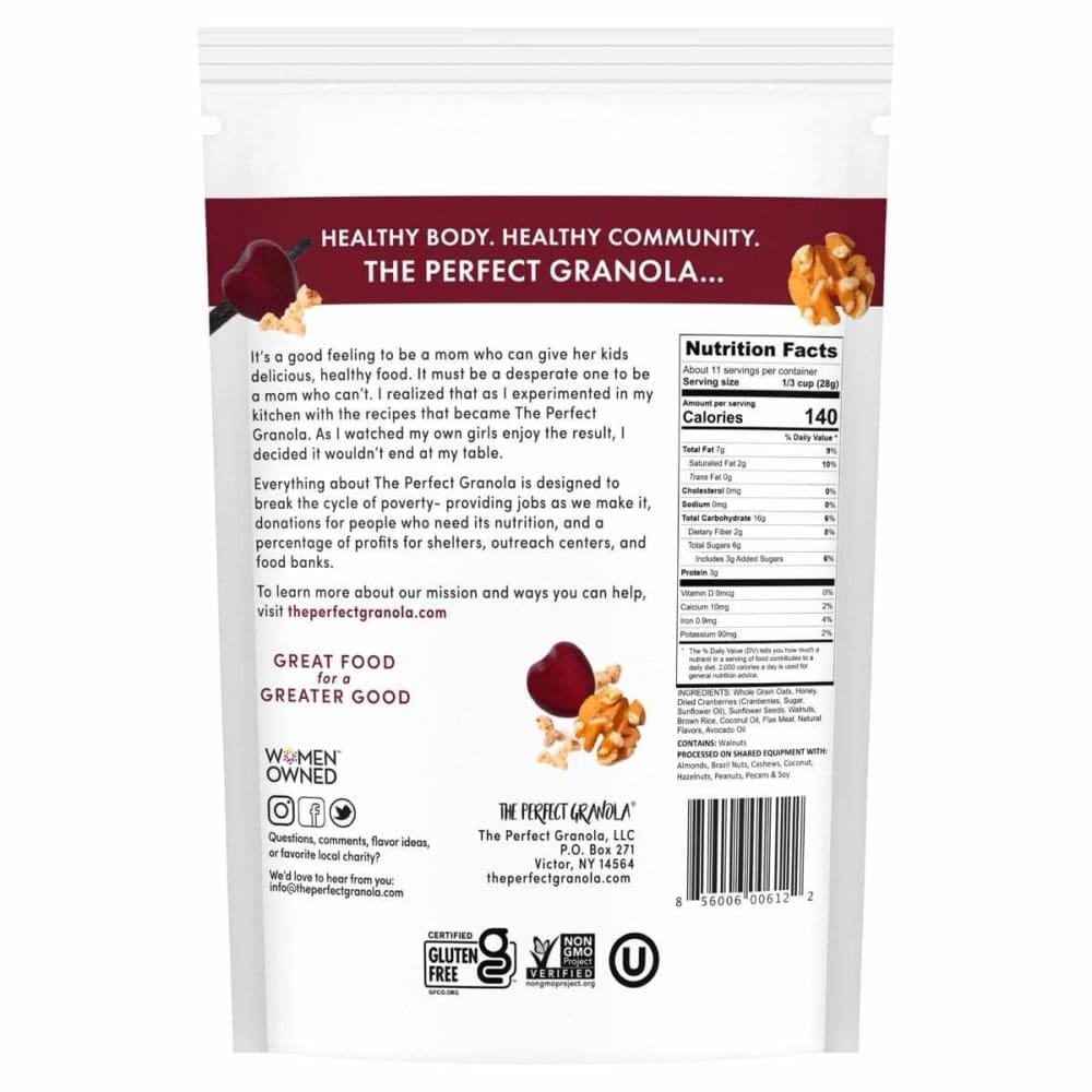 THE PERFECT GRANOLA The Perfect Granola Granola Chrry Vnilla Waln, 11 Oz