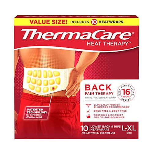 ThermaCare Lower Back & Hip HeatWraps - L/XL 10 ct. - Home/Home/Emergency Preparedness/Medicines & Treatments/Pain Relief/ - ThermaCare