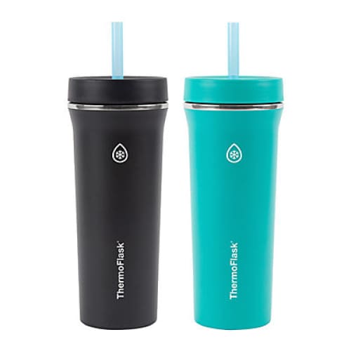 Thermoflask 32 oz. Tumbler 2 pk. - Black/TealGrey - Home/Home/Housewares/Food Prep & Kitchen Gadgets/ - Thermoflask