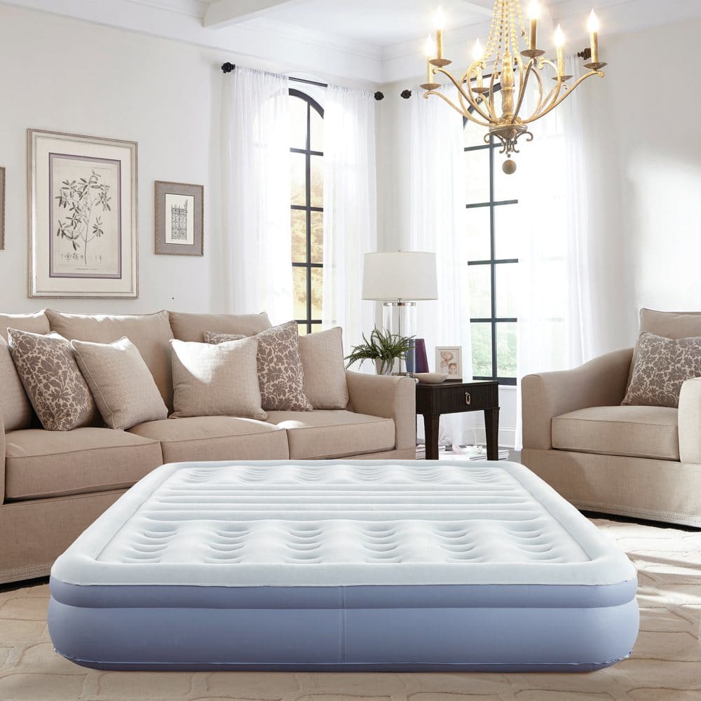 Thomasville 12 Lumbar Lift Inflatable Air Bed Mattress with Pump Queen - Camping Equipment - Thomasville